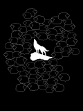 Schafland - Weißer Wolf unter Schafen | Girlie-Shirt (Schwarz)