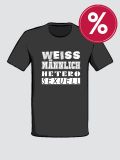 WEISS MÄNNLICH HETEROSEXUELL - T-Shirt für Männer (Schwarz)